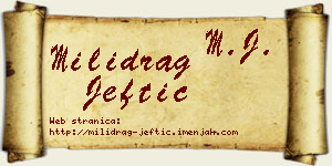Milidrag Jeftić vizit kartica